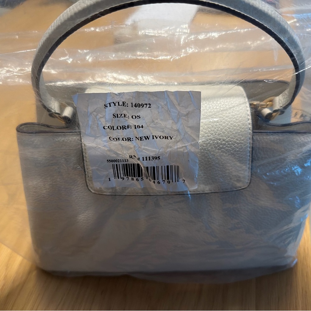 Tory Burch Cream Satchel with Gold Logo - Picture 5 of 5